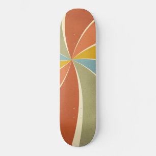 Retro Hippie Mixed Paint Style Swirls Pattern Skateboard