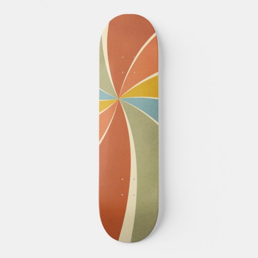 Retro Hippie Mixed Paint Style Swirls Pattern Skateboard (Voorkant)