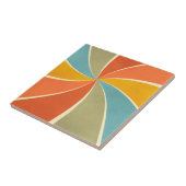 Retro Hippie Mixed Paint Style Swirls Pattern Tegeltje (Zijkant)