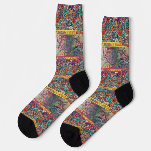 Retro Hippie" Patchwork Dreams Sokken (Links)