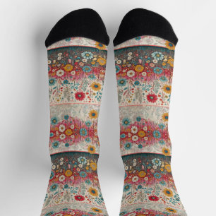 Retro Hippie: Patchwork Tuin Sokken