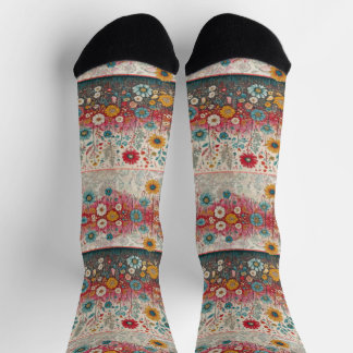 Retro Hippie: Patchwork Tuin Sokken