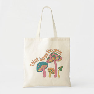 Retro hippie positief citaat tote bag