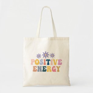 Retro hippie positief citaat tote bag
