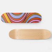 Retro Hippie Psychedelic Swirls Skateboard (Horizontaal)