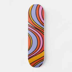Retro Hippie Psychedelic Swirls Skateboard