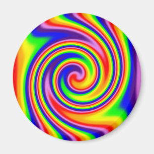 Retro Hippie Rainbow Colors Soft Focus Spiral Magneet