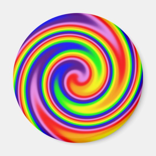 Retro Hippie Rainbow Colors Soft Focus Spiral Magneet (Voorkant)