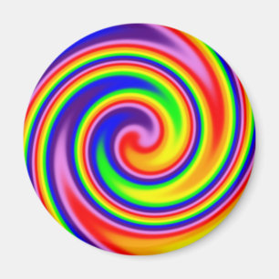 Retro Hippie Regenboog Kleuren Zachte Focus Spiraa Magneet