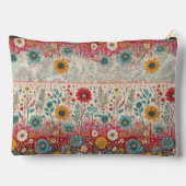 Retro Hippie: Rode Tuin Zippered pouch Etui (Achterkant)