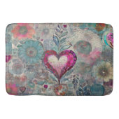 Retro Hippie: Roze Hart Badmat (Voorkant)