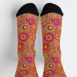 Retro Hippie: Roze Madeliefjessokken Sokken