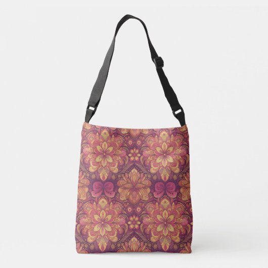 Retro Hippie: Roze Road Trip Canvas tas (Achterkant)
