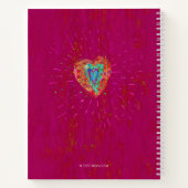 Retro Hippie Roze Turquoise Harttonen Notitieboek (Achterkant)