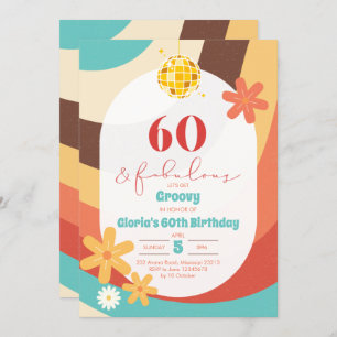 Retro Hippie Soixante et fabuleuse invitation