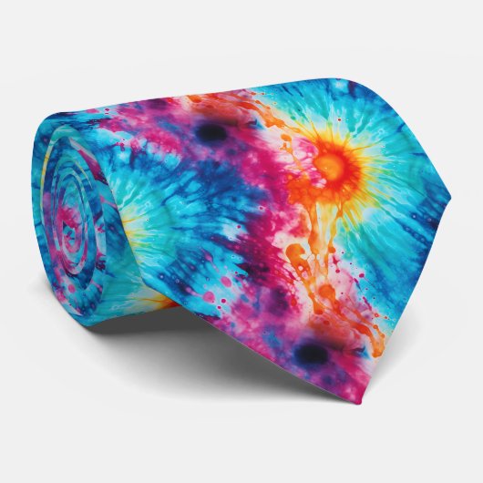 Retro Hippie Stijl Psychedelische Stropdas-Dye Stropdas (Opgerold)