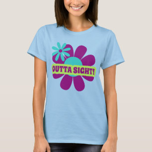 Retro Hippie-stropdas voor woordbloem geverfd t sh T-shirt