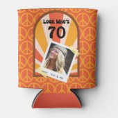 Retro Hippie Sunrise Aangepaste foto Blikjeskoeler (Voorkant)