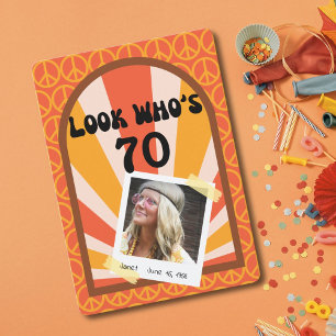 Retro Hippie Sunrise aangepaste verjaardag Kaart