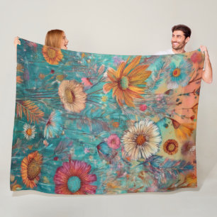 Retro Hippie: Sunrise Tuindeken Fleece Deken