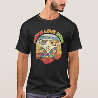  Retro Hippie Van Peace Love Dogs Hippie T-shirt
