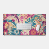 Retro Hippie: Wilde bloemen Desk Mat (Keyboard & Muis)