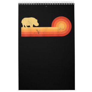 Retro Hippopotamus 60s 70s Hippo Kalender