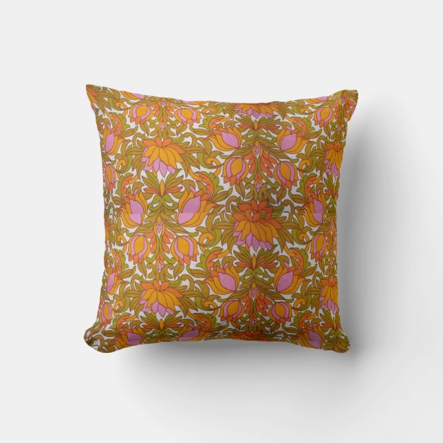 Retro  hippy florale Sierkussen (Voorkant)