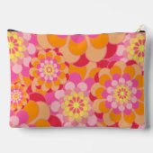 Retro Hippy Oranje roze bloemen Etui (Achterkant)