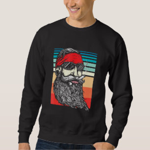 Retro Hipster  Bearded Hippie Pipe Smoker U Trui