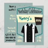 Retro Hipster Bowling Rockabilly Birthday Kaart (Voorkant / Achterkant)