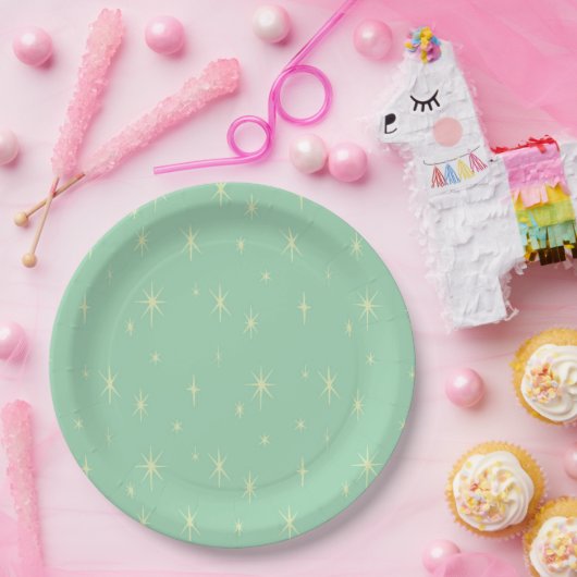 Retro Hipster Space Age Atomic Starburst Papieren Bordje (Feest)