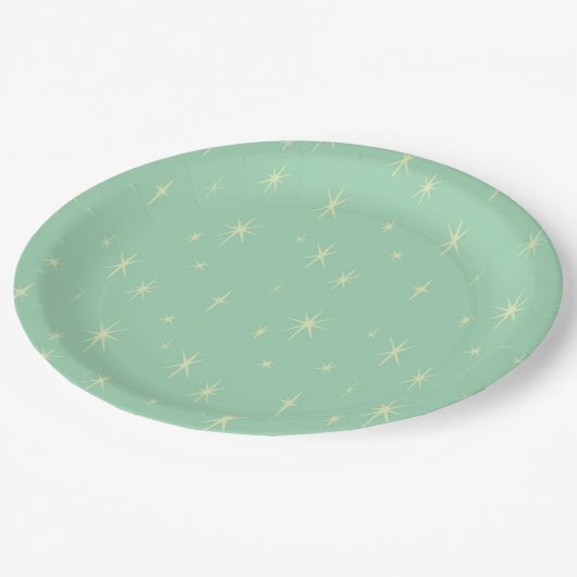 Retro Hipster Space Age Atomic Starburst Papieren Bordje (Gekanteld)