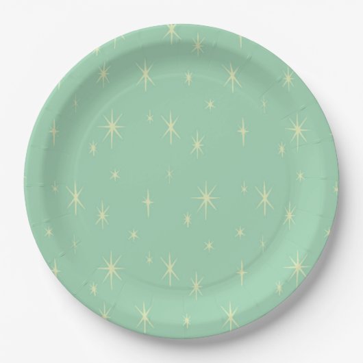 Retro Hipster Space Age Atomic Starburst Papieren Bordje (Voorkant)