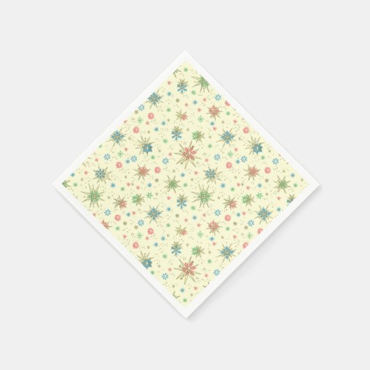 Retro Hipster Space Age Atomic Starburst Servetten (Hoek)