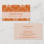 Retro Hipster Visitekaartje, Tangerine Visitekaartje (Voorkant / Achterkant)