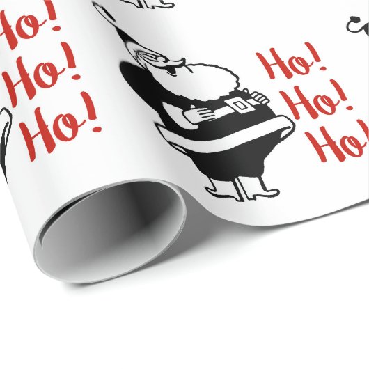 Retro Ho Ho Santa | Papier voor onmiddellijke verp (Rol Hoek)