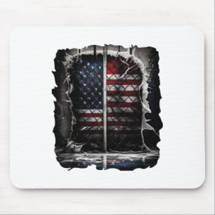 Retro Hockey Amerikaanse Vlag Hockey Vlag Verenig Muismat