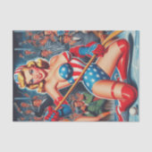 Retro Hockey Pin-up Tissuepapier (Voorkant)