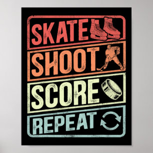 Retro Hockeyliefhebbers Meme voor jongens mannen s Poster