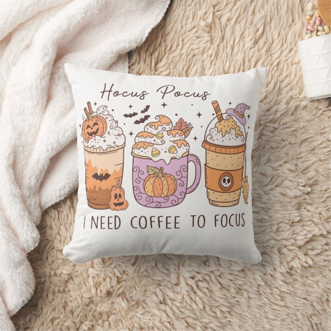 Retro Hocus Pocus I Need Coffee to Focus Kussen (Deken)