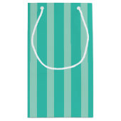 Retro Holiday Aqua Bow Gift Bag Klein Cadeauzakje (Achterkant)