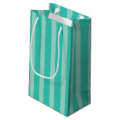 Retro Holiday Aqua Bow Gift Bag Klein Cadeauzakje (Achterkant Gekanteld)