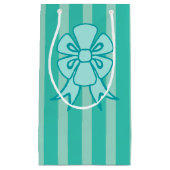 Retro Holiday Aqua Bow Gift Bag Klein Cadeauzakje (Voorkant)