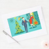 Retro Holiday Cartoon Paar Stickers (Envelop)