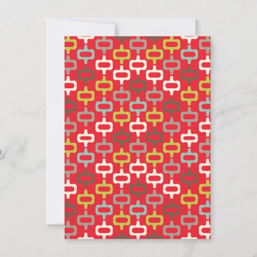 Retro Holiday Cocktail de Noël Invitations (Dos)