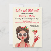 Retro Holiday Cocktail de Noël Invitations (Devant)
