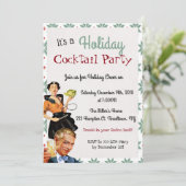 Retro Holiday Cocktail Noël Fête Invitation (Debout devant)