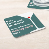 Retro Holiday Cocktail Party Onderzetters - Donker (Schuin)