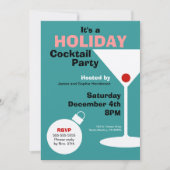 Retro Holiday Cocktail Party Uitnodiging (Voorkant)